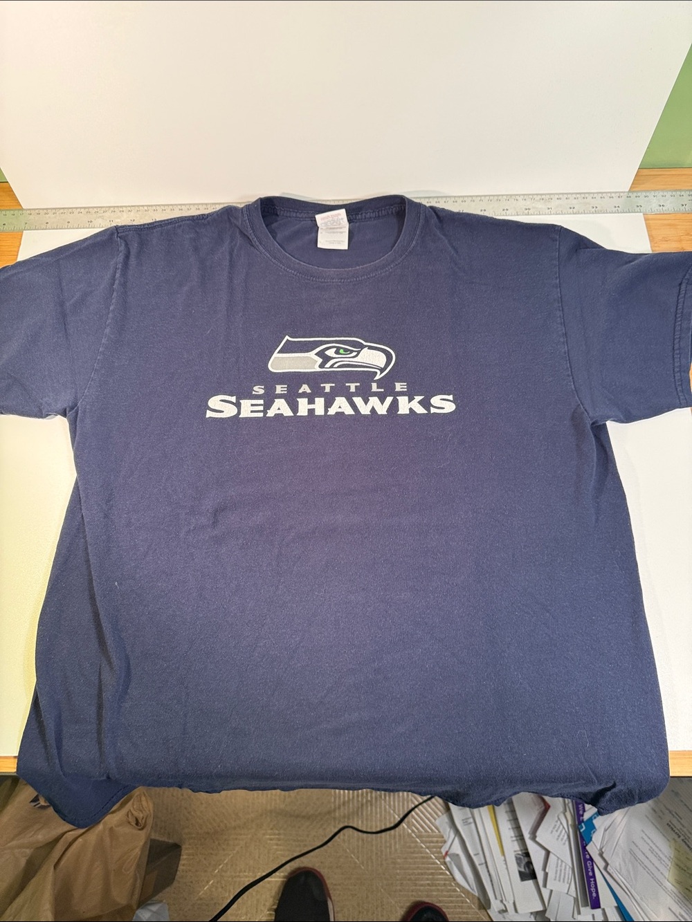 Seattle Seahawks Navy Graphic Tee, Budweiser - Picture 2 of 7